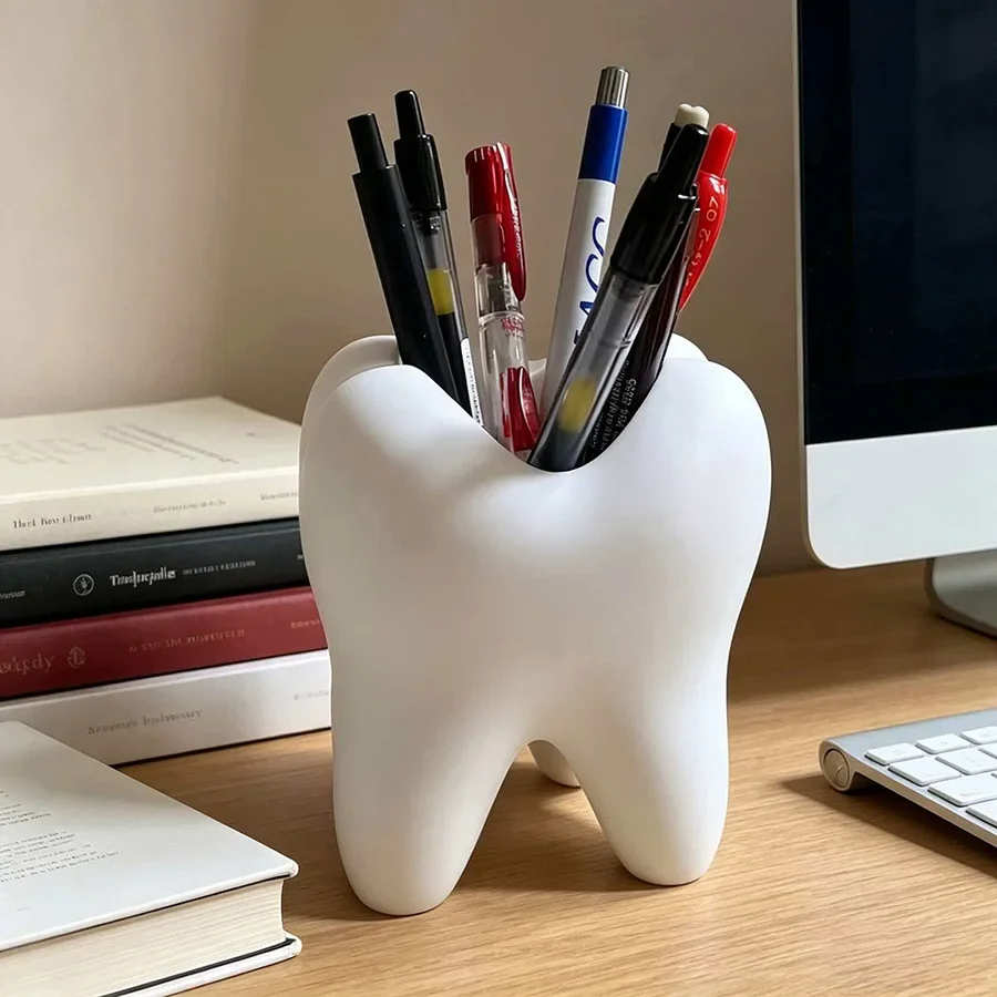 3D Printing Orthodontics - 3D-geprinte tanden creatieve tandenborstelhouder, penhouder, opbergruimte