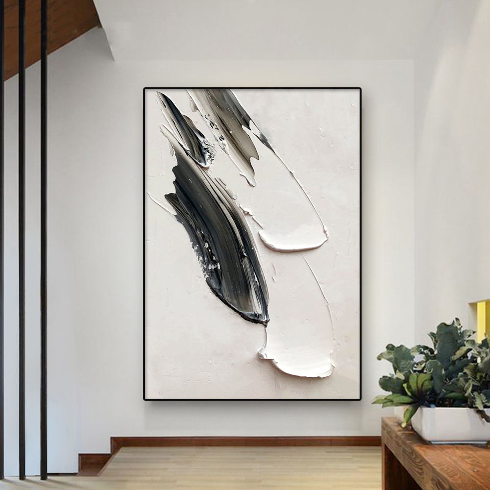 3D Printing Room - Abstracte Wandkunst Witte Schilderij Poster Grote