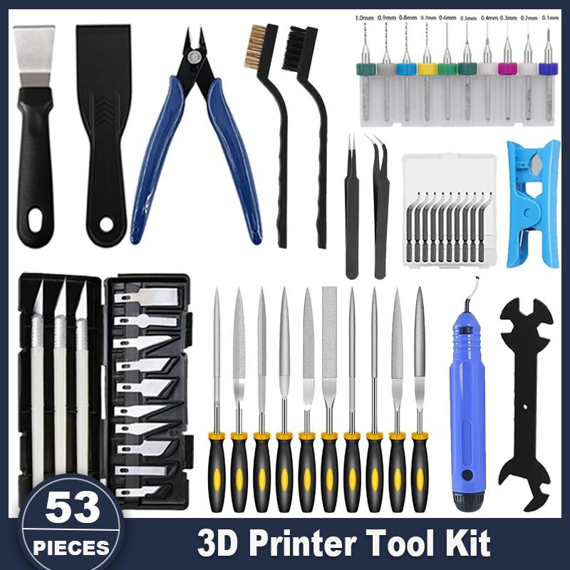 3D Printing Grinder - 3D-printer gereedschapsset, 53 stuks 3D-printeraccessoires voor